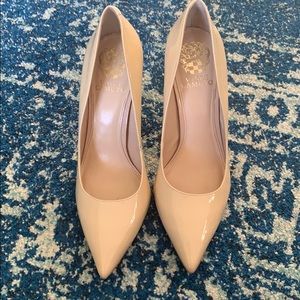 3.5 inch beige leather Vince Camino heels